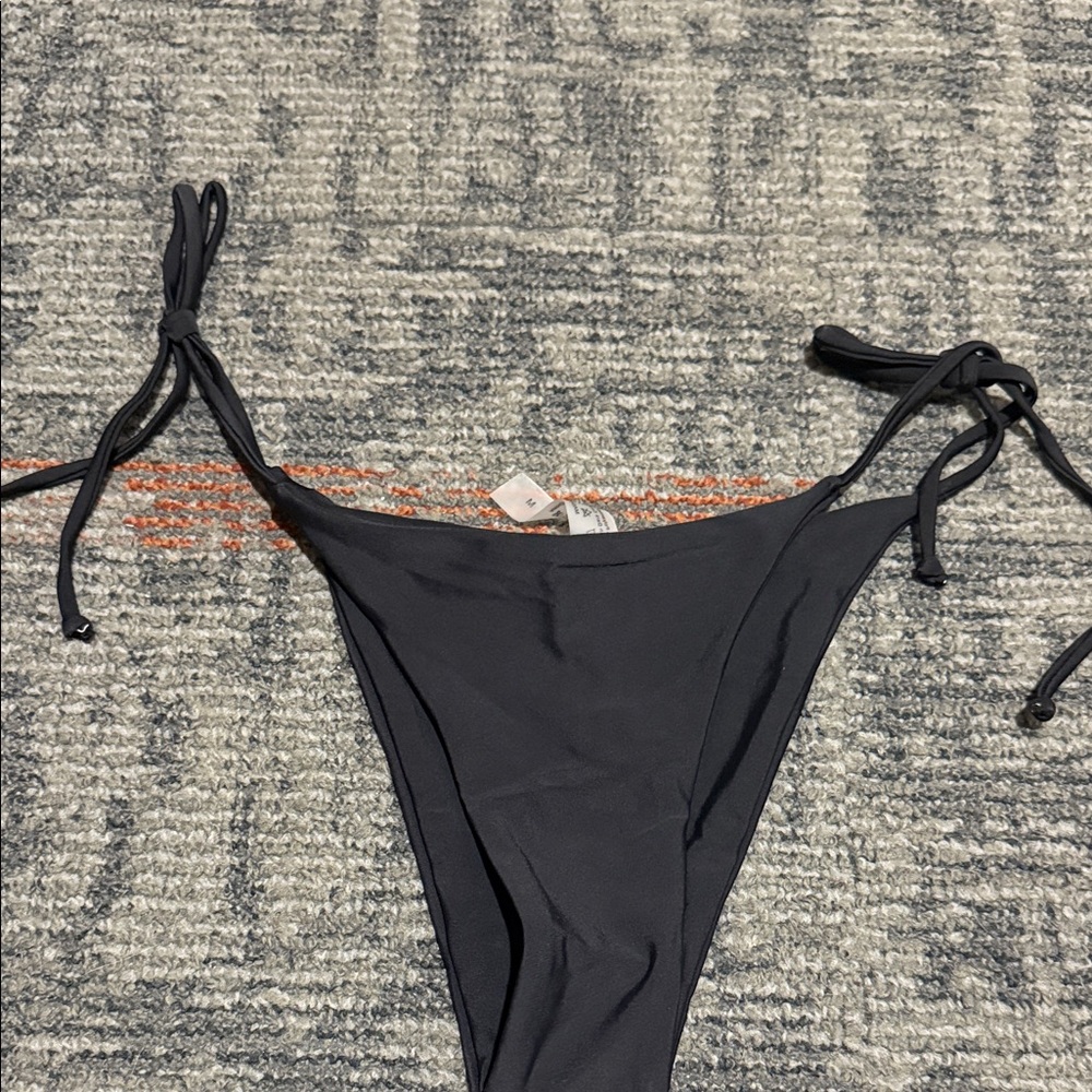 SHEIN Black Tie-Side Bikini Bottom
